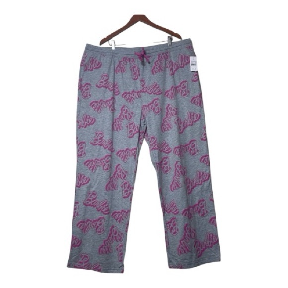 Barbie Grey and Pink Drawstring Pajama Pants 3x - Picture 1 of 5